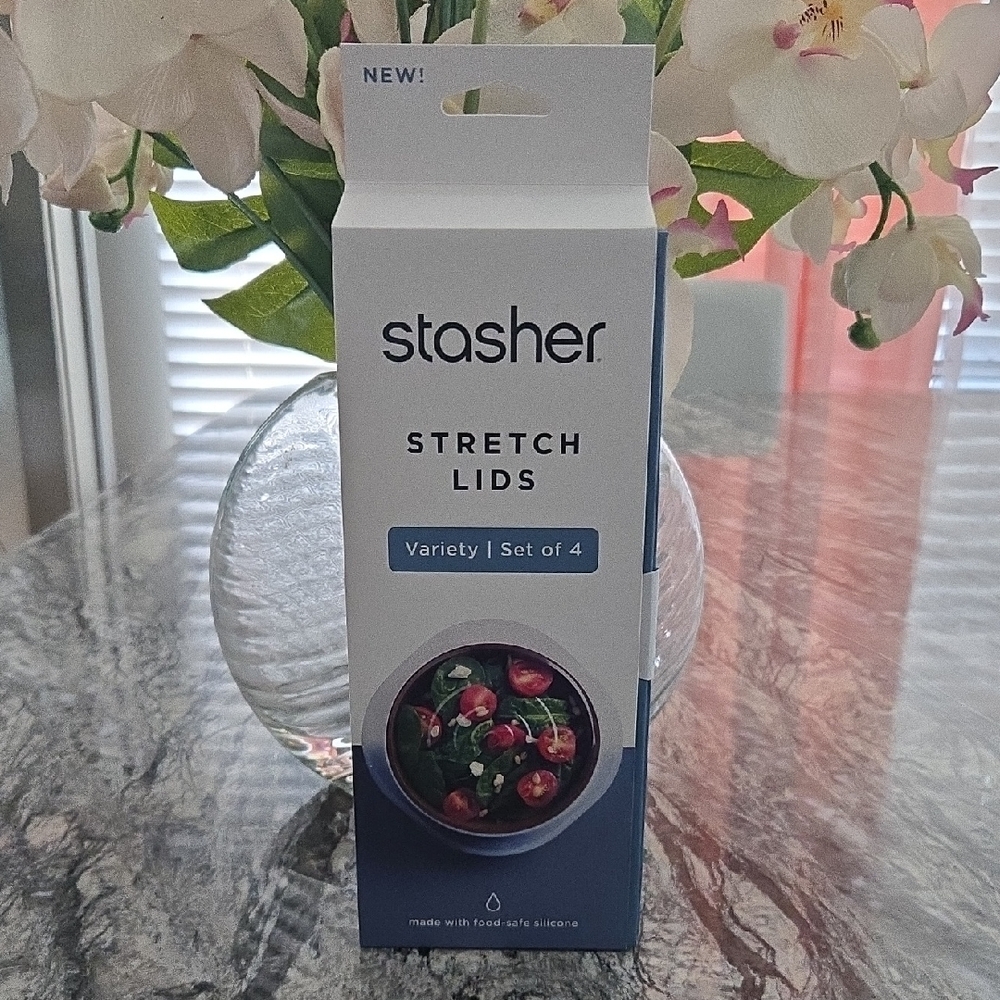 Stasher Stretch Lids - Blue & White Packaging